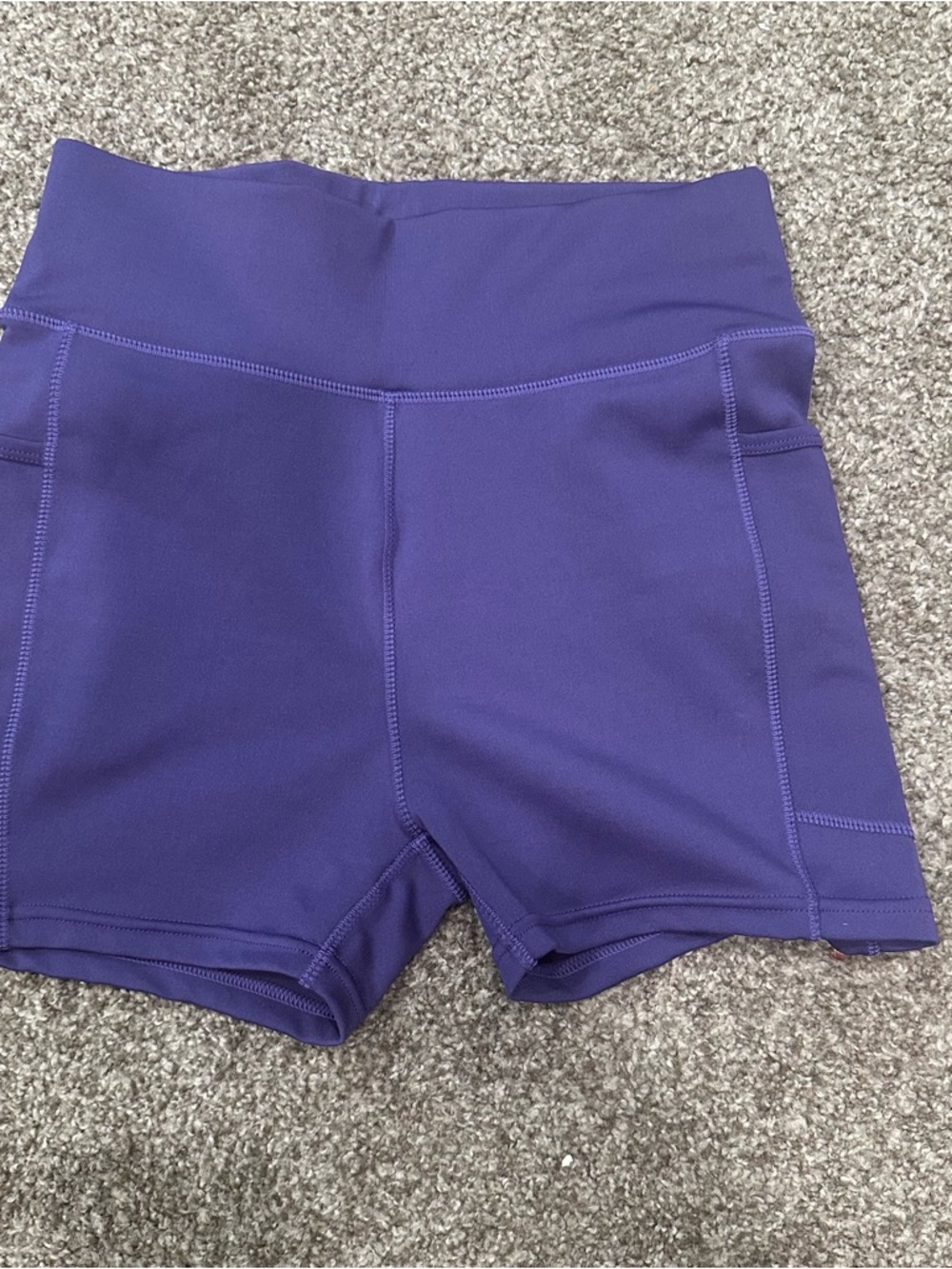 POP Fit Purple High-Waist Bike Shorts Medium Pockets Stretchy Gym Workout